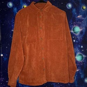 Burgundy corduroy button up Zara shirt